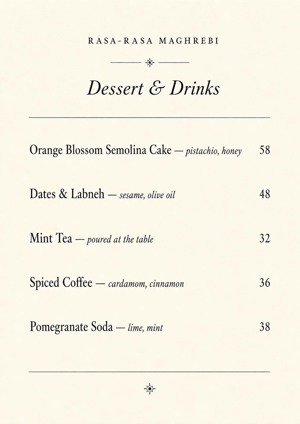 Menu Page 04 — Dessert & Drinks